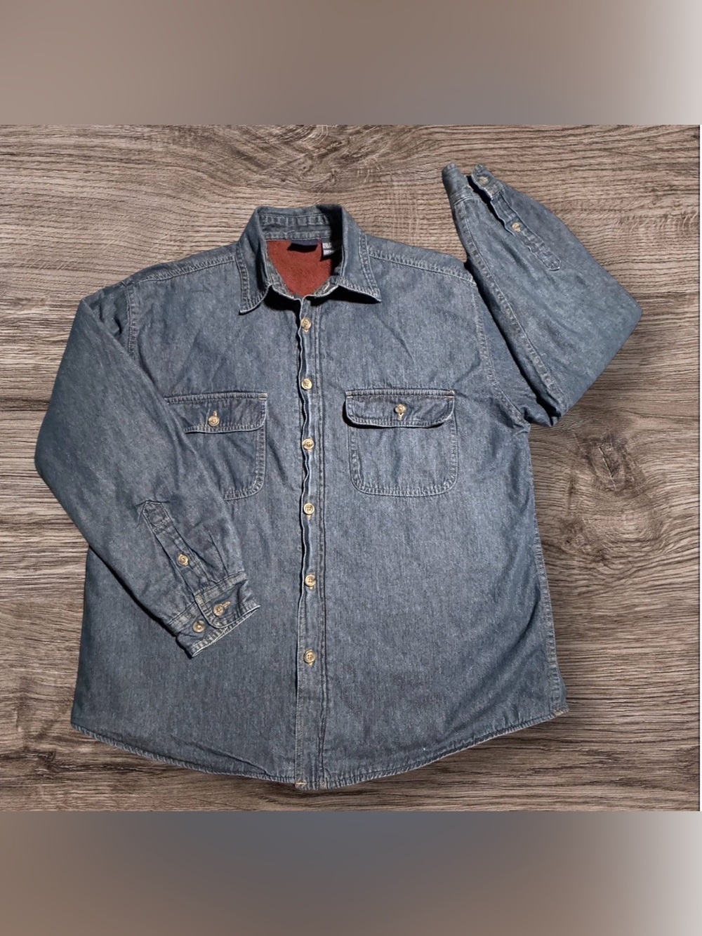 Vintage 90s Bugle Boy Fleece Lined Denim Shacket